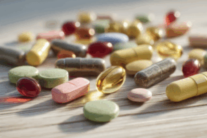 Realistic image of Essential vitamins for male and female fertility supporting preconception health.